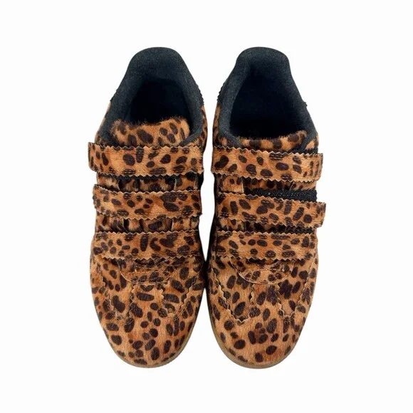 Camila Coelho Bastion Leopard Sneaker Sz 9.5 Tripple Strap Gum Sole - Picture 5 of 10